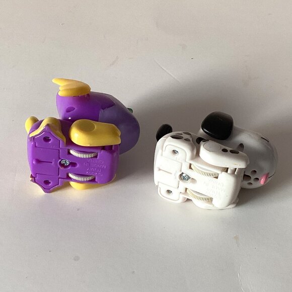 2 Micro Pets Dalmatian Dog Sprocket Bob The Purple Monster Micropets Collectable - Picture 3 of 3